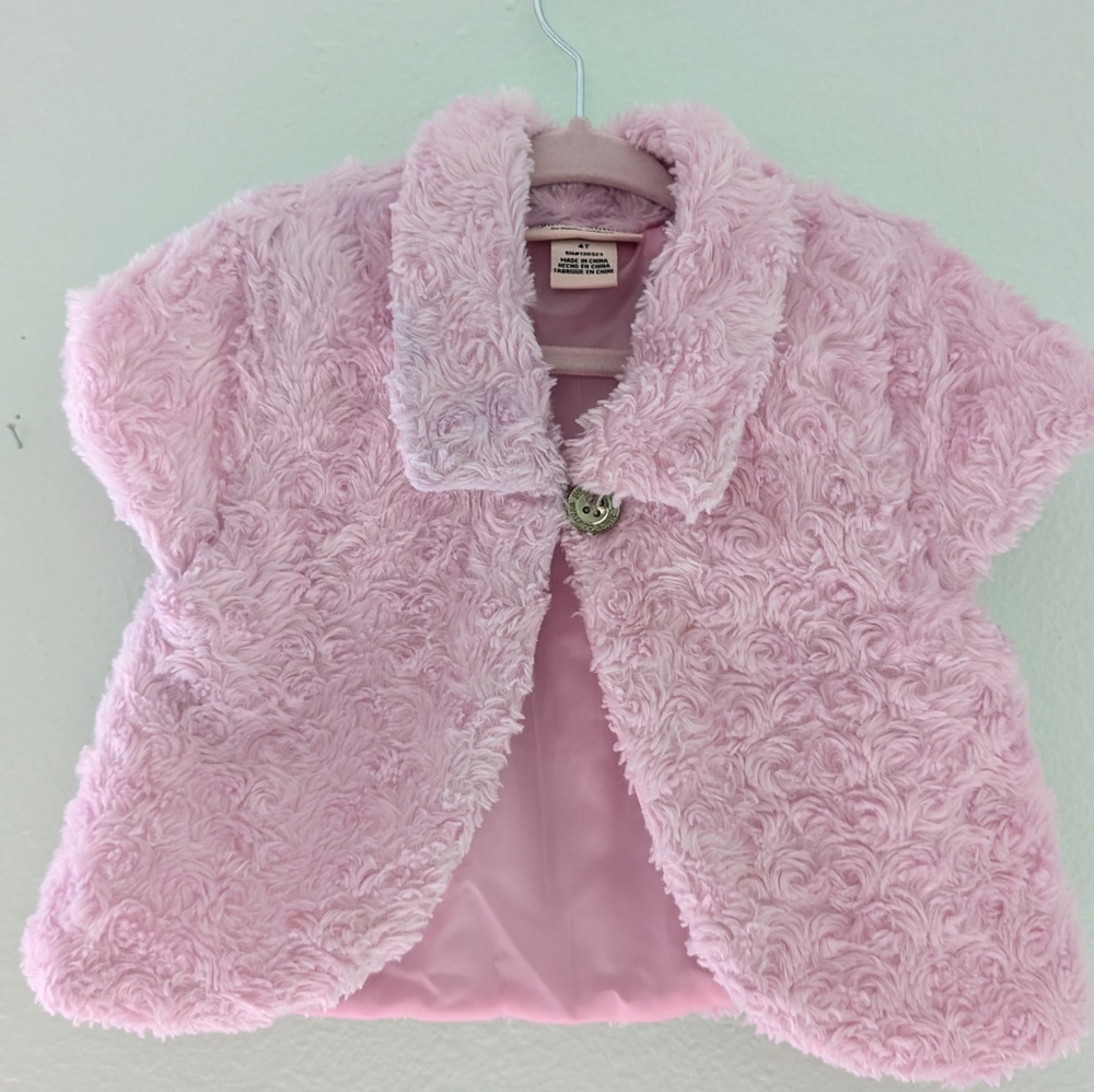 Juicy Couture Girls Pink Rosette Shrug Bolero